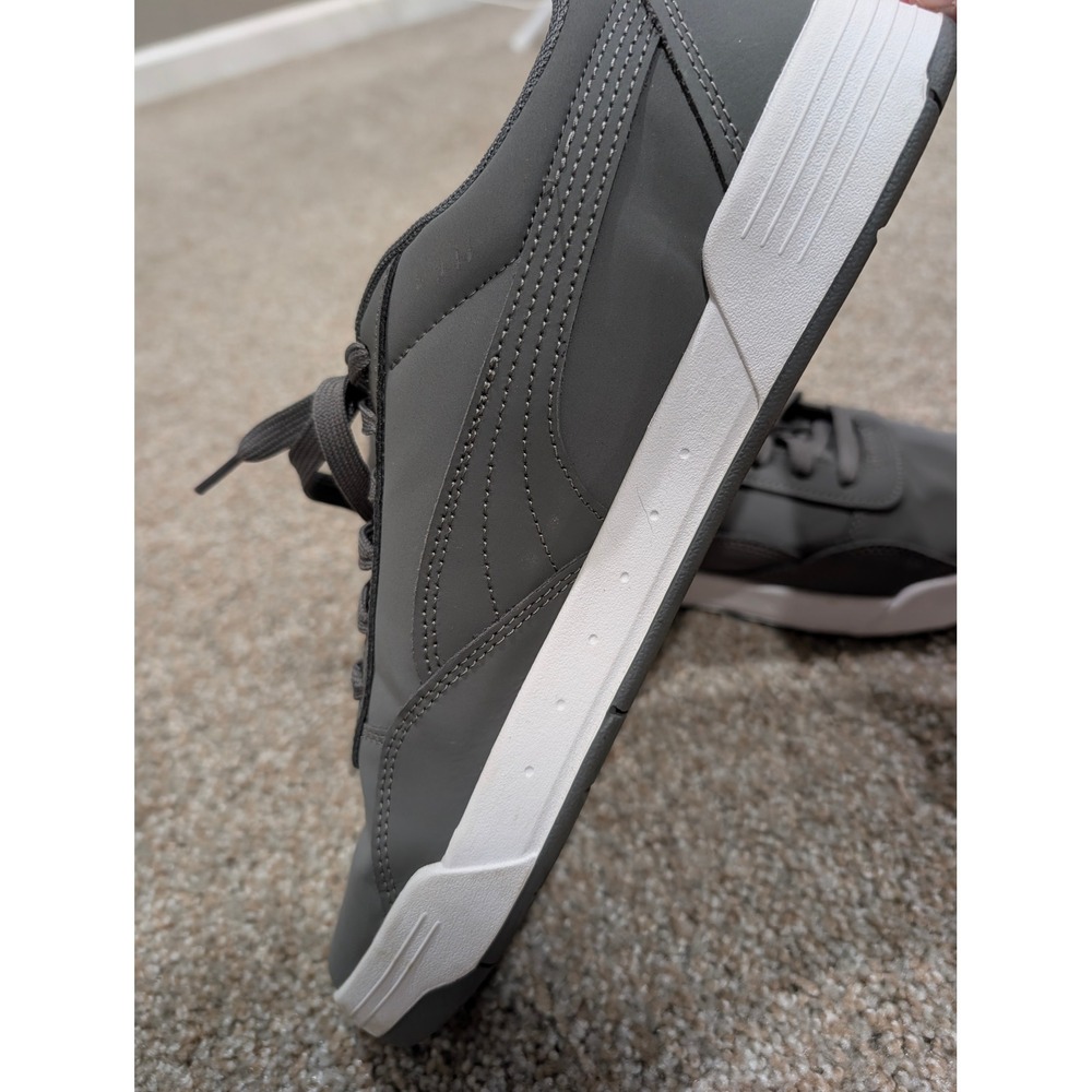 Puma Caracal Mens Sneakers Castlerock Gray White Low Top Shoes Size 10.5 - Picture 3 of 7